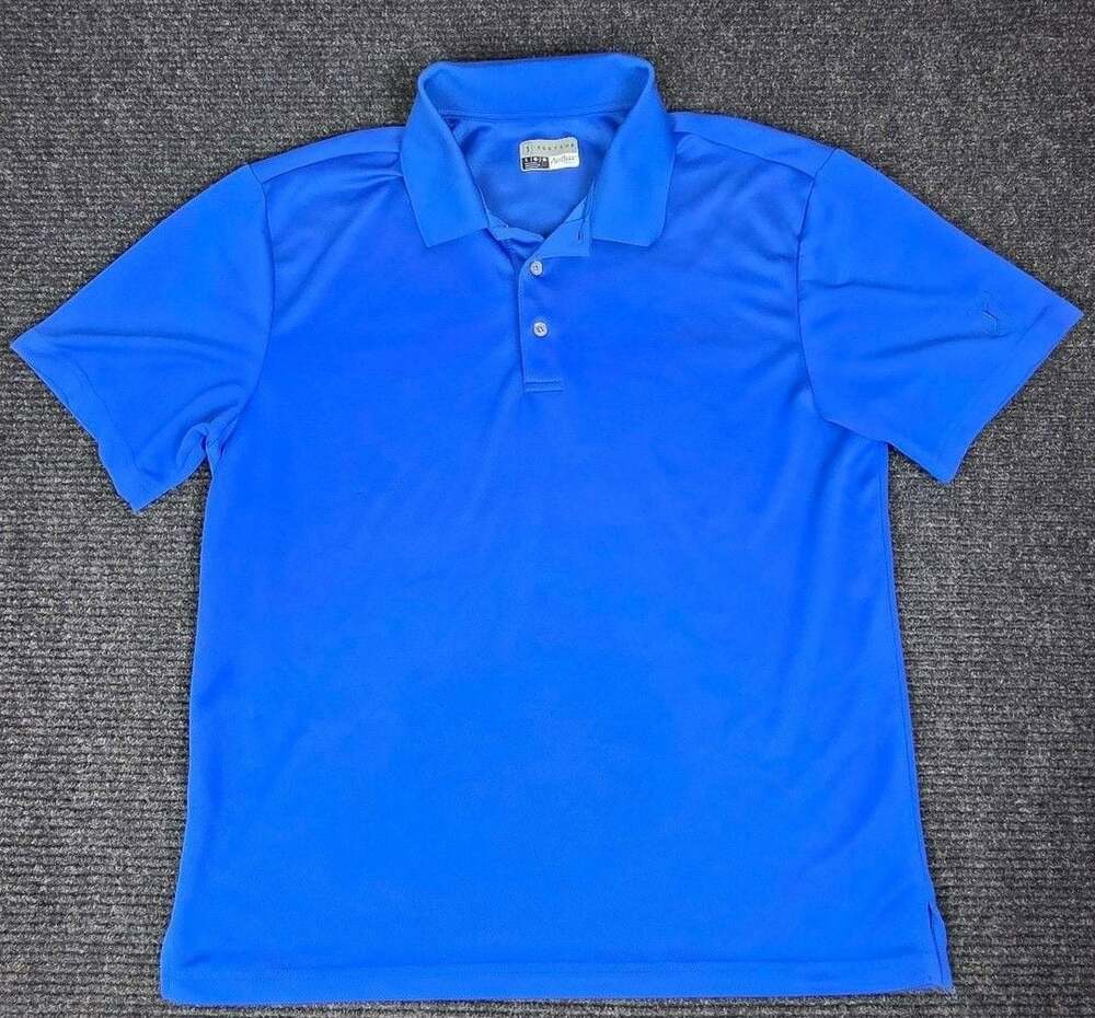 Pga Tour Airflux Polo Shirt Size L Blue Golf Performance